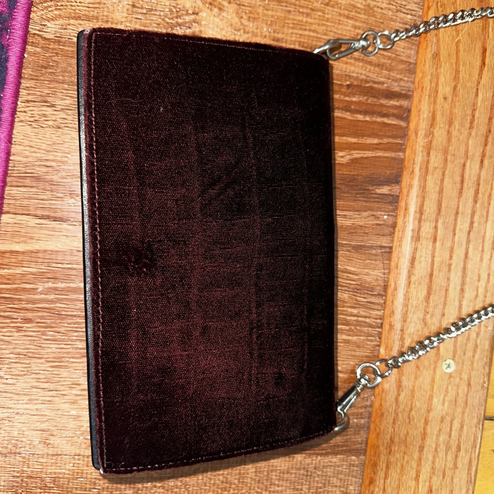 All Saints Dark Red/Burgundy Velvet & Leather Crossbody Bag BNWT Gorgeous!